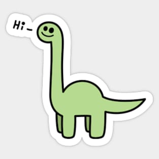 Brachiosaurus Dino Says Hi Green Sticker